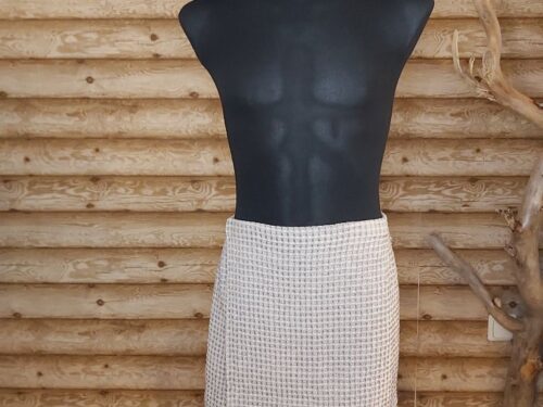 Lina vafeļauduma pirts svārki vīrietim (divkr.gaišs). Pirts svārki ar gumiju un lipekli. Izmērs L-XL