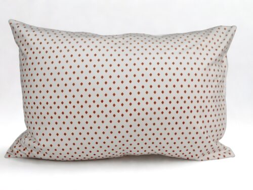 Lina spilvendrāna 50x 70cm "Ģeometr.rombi". Lina audums-balta