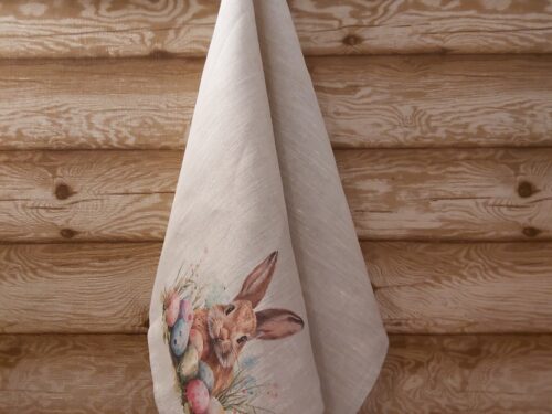 Lina dvielis 45x70cm "Lieldienas zaķis"