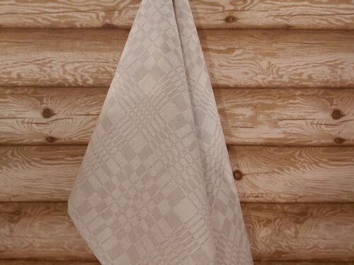 Lina dvielis 45x80cm dreļļu rakstā (pelēks)